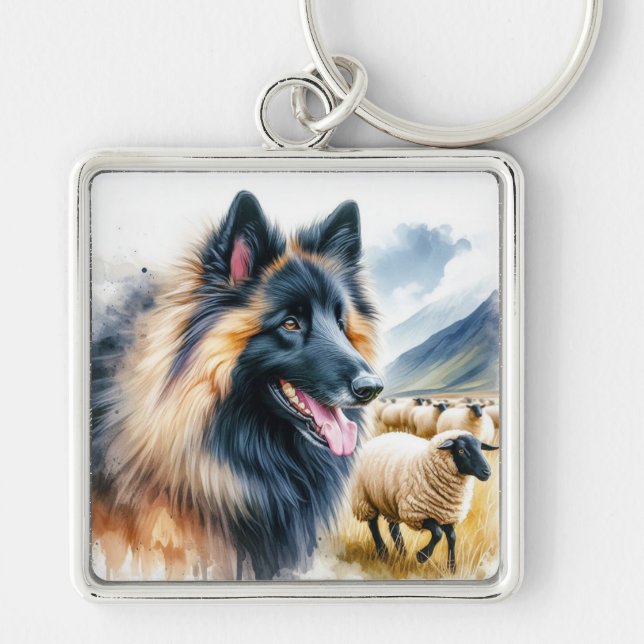 Belgian Tervuren Keychain (Front)