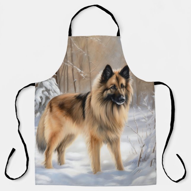 Belgian Tervuren Let It Snow Christmas  Apron (Front)