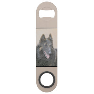 Belgian Tervuren Painting - Cute Original Dog Art Bar Key