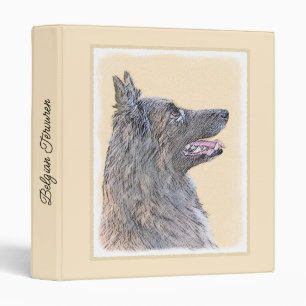 Belgian Tervuren Painting - Cute Original Dog Art Binder