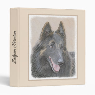 Belgian Tervuren Painting - Cute Original Dog Art Binder