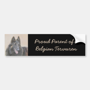 Belgian Tervuren Painting - Cute Original Dog Art Bumper Sticker