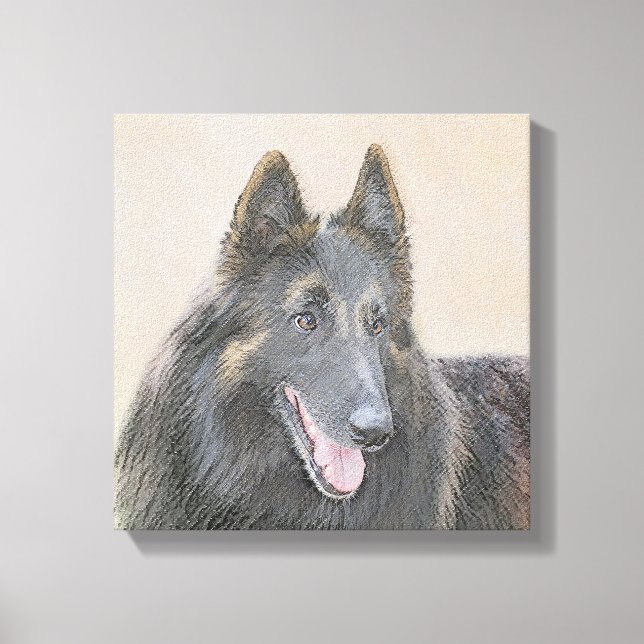 Belgian Tervuren Painting - Cute Original Dog Art Canvas Print (Front)