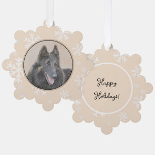 Belgian Tervuren Painting - Cute Original Dog Art Ornament Card