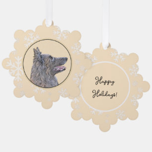Belgian Tervuren Painting - Cute Original Dog Art Ornament Card