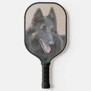 Belgian Tervuren Painting - Cute Original Dog Art Pickleball Paddle