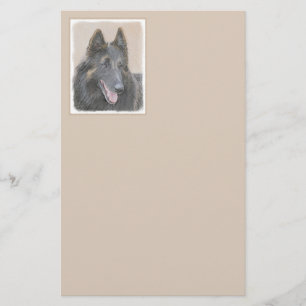 Belgian Tervuren Painting - Cute Original Dog Art Stationery