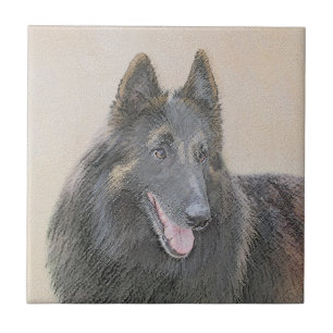 Belgian Tervuren Painting - Cute Original Dog Art Tile