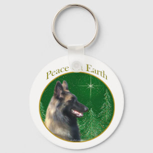 Belgian Tervuren Peace Keychain