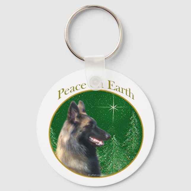 Belgian Tervuren Peace Keychain (Front)