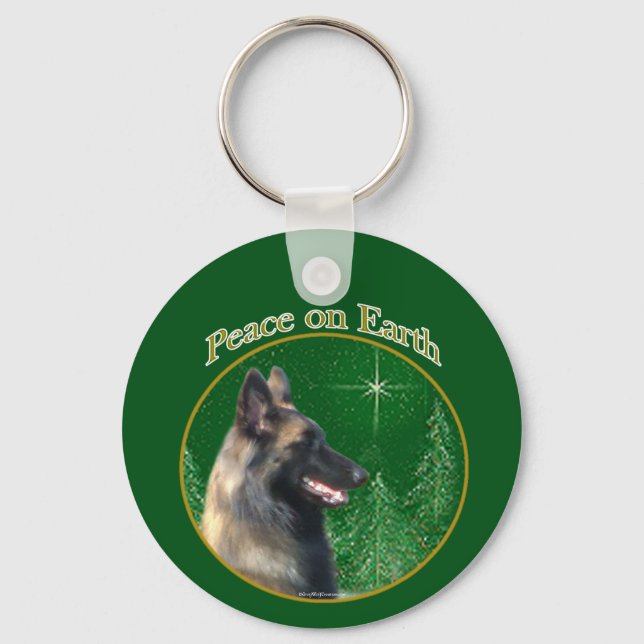 Belgian Tervuren Peace Keychain (Front)