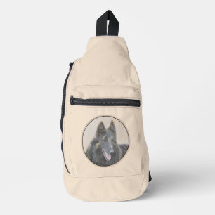 Belgian Tervuren Shepherd Fawn Painting Dog Art Sling Bag