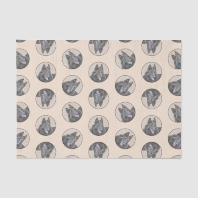 Belgian Tervuren Shepherd Fawn Painting Dog Art Tissue Paper (Front)