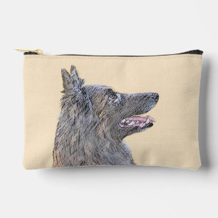 Belgian Tervuren Shepherd Mahogany Painting Art Accessory Pouch