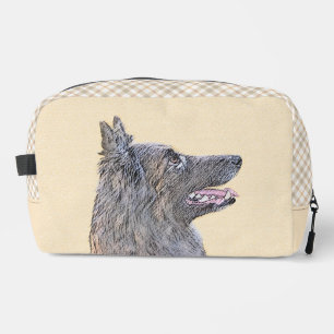 Belgian Tervuren Shepherd Mahogany Painting Art Dopp Kit