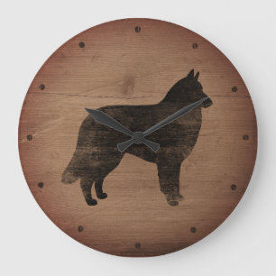 Belgian Tervuren Silhouette Rustic Style Large Clock