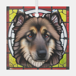 Belgian Tervuren "Stained Glass" Glass Ornament