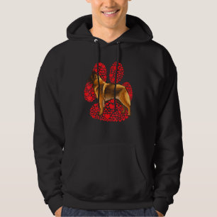 Belgian Tervuren Valentines Day Dog Love Paw Hoodie