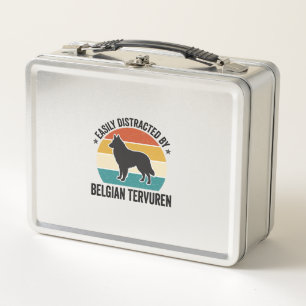 Belgian Tervuren Vintage Dog Lover Shirt Design_1 Metal Lunch Box