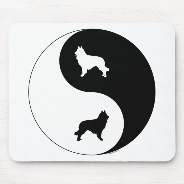 Belgian Tervuren Yin Yang Mouse Pad (Front)