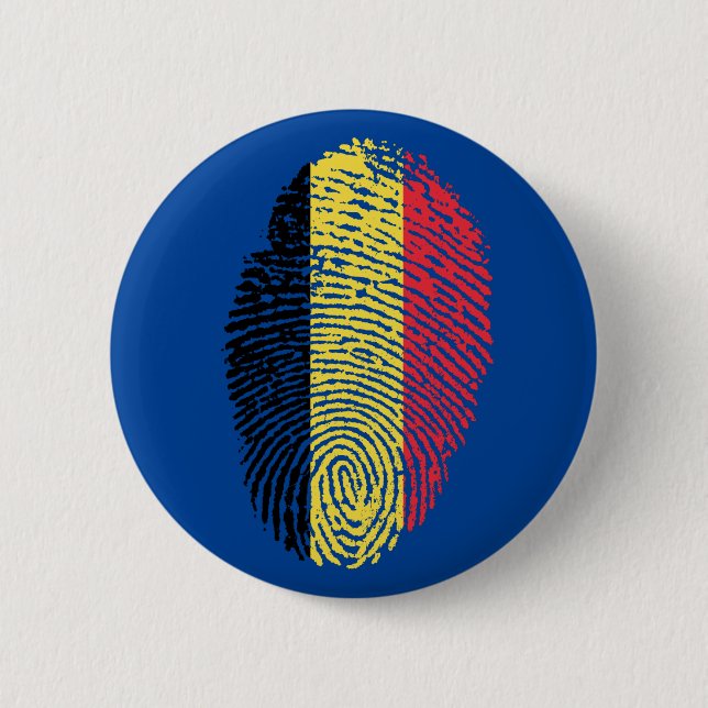 Belgian touch fingerprint flag 2 inch round button (Front)