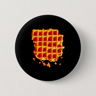 Belgian Waffle Syrup Breakfast Food Snack Waffle L 2 Inch Round Button