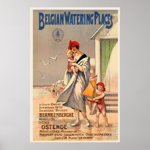 Belgian Watering Places Blankenberge Ostende Beach Poster