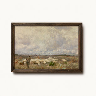 Belgian Winter Village Poster - Snow Landscape Art