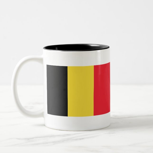 Belgien - Belgique - België - Belgium Flag Two-Tone Coffee Mug (Left)
