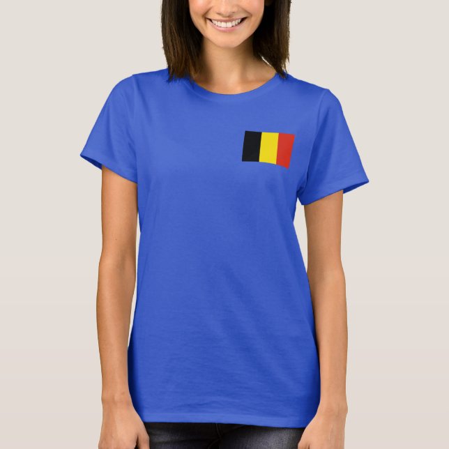 Belgique Drapeau et carte dk T-Shirt (Devant)