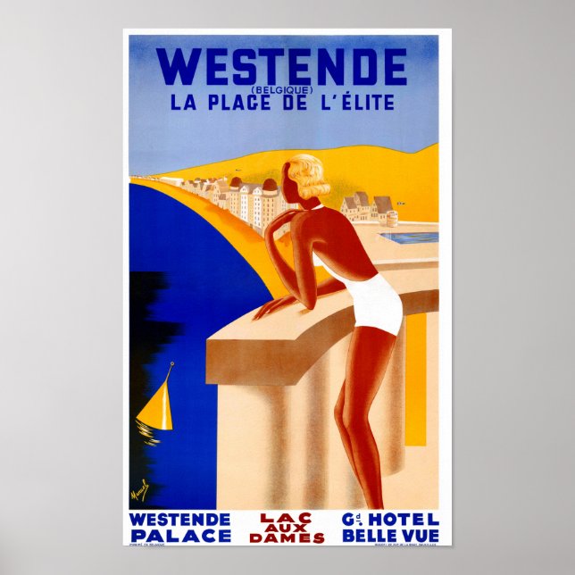Belgique Poster Vintage voyage restauré (Devant)