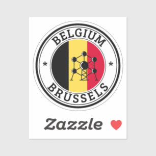 Belgique Sceller Sticker Rond Drapeau Pour Portabl