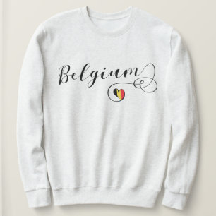 Belgique Sweatshirt de coeur, Drapeau belge