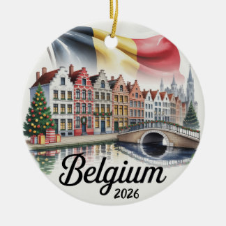 Belgium 2026 Christmas Ornament Bruges Travel Gift
