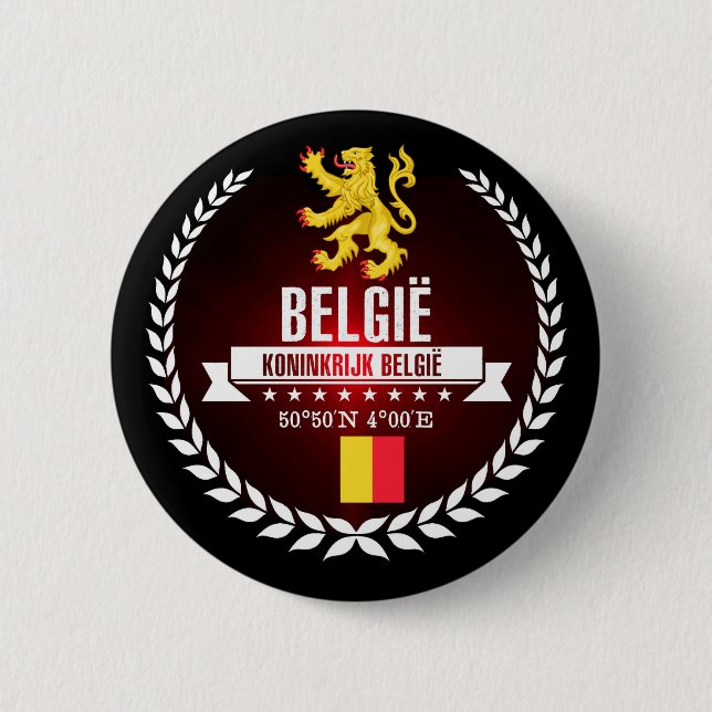 Belgium 2 Inch Round Button (Front)