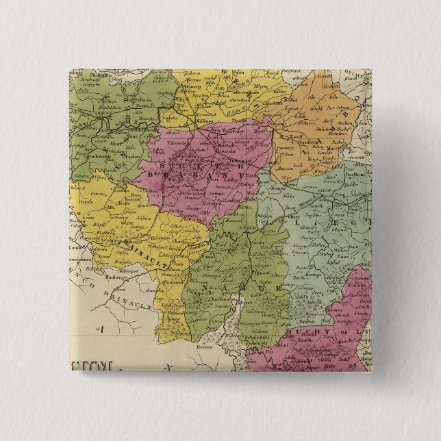 Belgium 2 inch square button (Front)