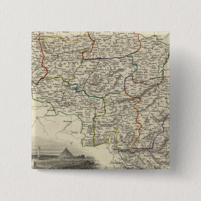 Belgium 3 2 inch square button (Front)