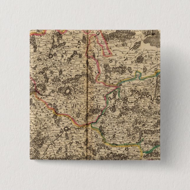 Belgium 4 2 inch square button (Front)