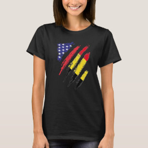 Belgium American Grown Flag USA Patriot Heritage M T-Shirt