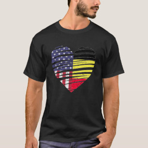 Belgium American Grown Heart USA Patriot Heritage  T-Shirt