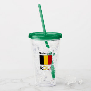 Belgium and Belgian Flag Personalized Acrylic Tumbler