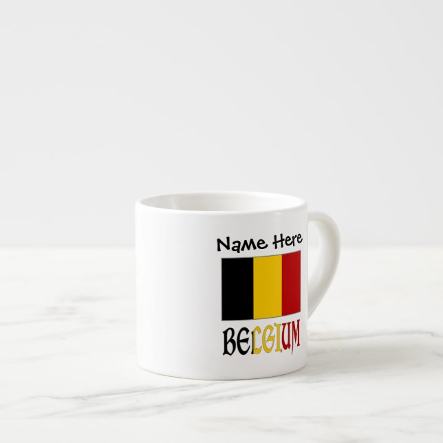 Belgium and Belgian Flag Personalized  Espresso Cup (Front Right)
