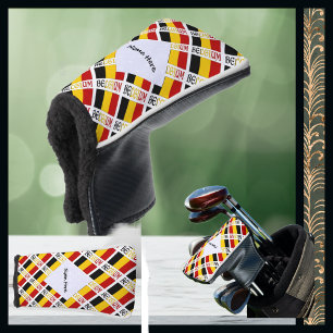 Belgium and Belgian Flag Tiled with Your Name Golf Head Cover