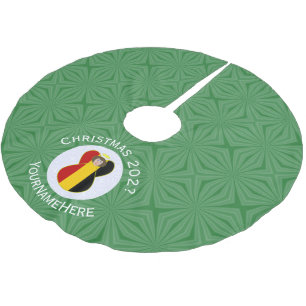 Belgium Angel Flag Christmas Personalized Brushed Polyester Tree Skirt