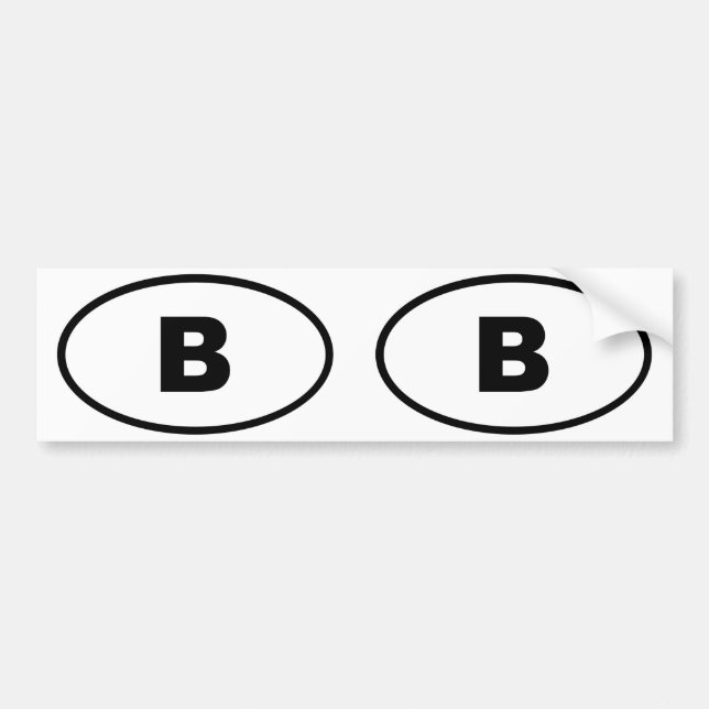 Belgium - B - European oval Bumper Sticker (Front)