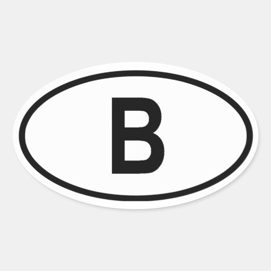 Belgium "B" Oval Sticker
