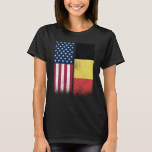 Belgium Belgian American Flags Proud USA Belgium T-Shirt