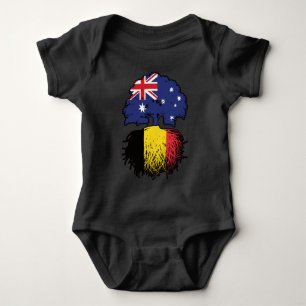 Belgium Belgian Australian Australia Tree Roots Baby Bodysuit