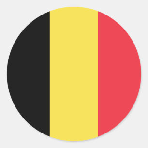 Belgium (Belgian) Flag Classic Round Sticker