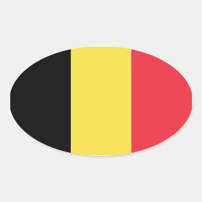 Belgium/Belgian Flag Oval Sticker (Front)